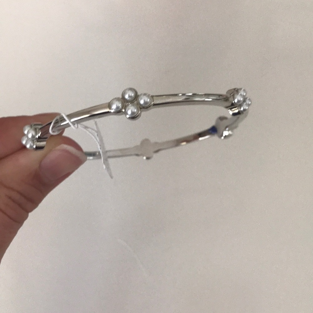 Lia Sophia silver bangle with pearls